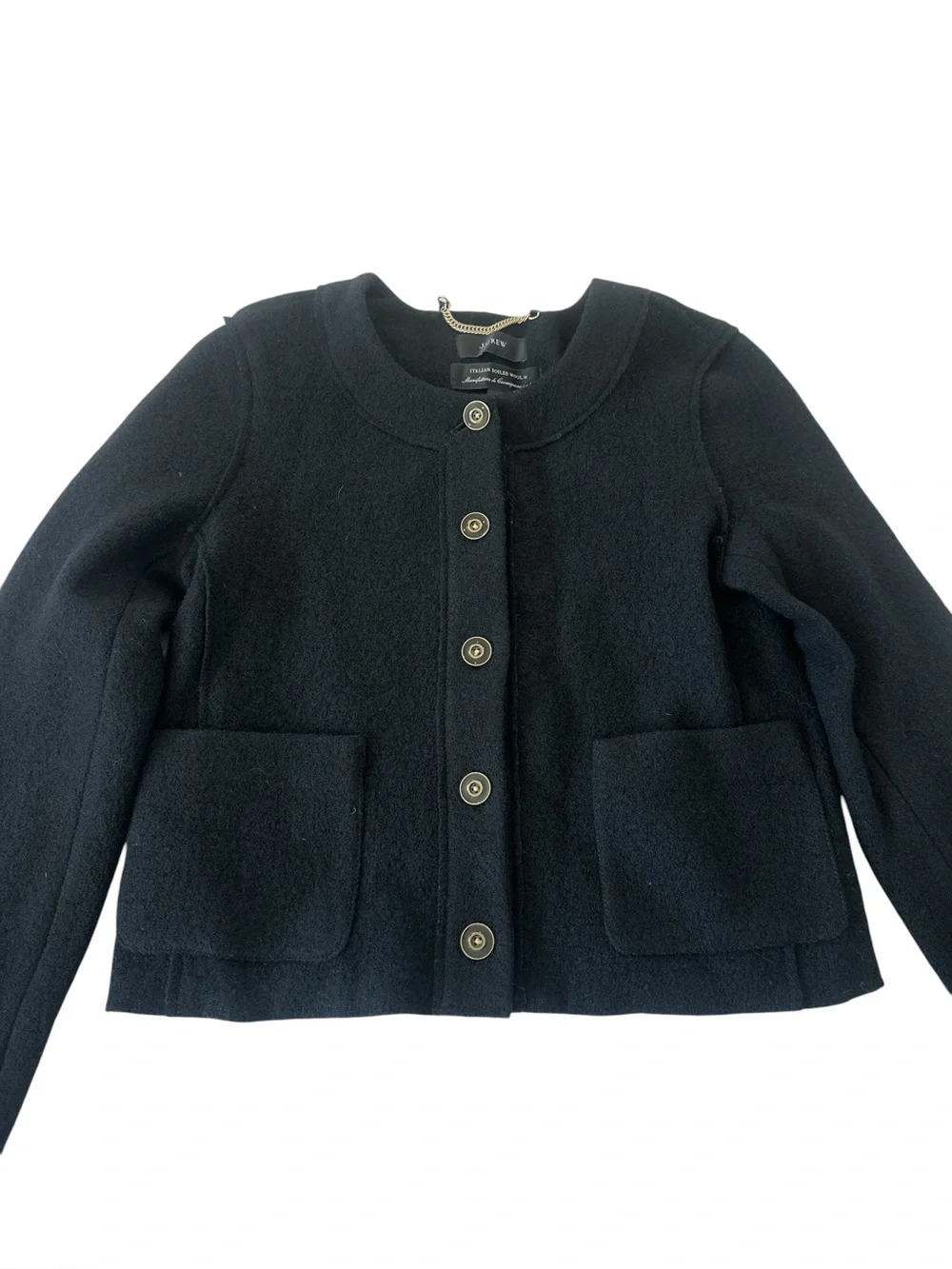 J. Crew Italian Boiled Wool Cardigan Sweater